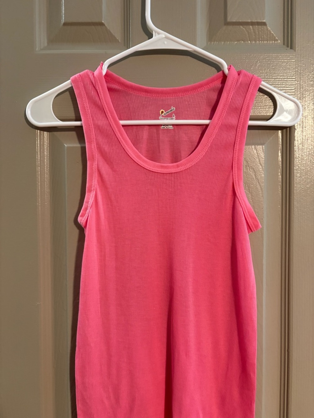 Ribbed Pink Tank Top - Women